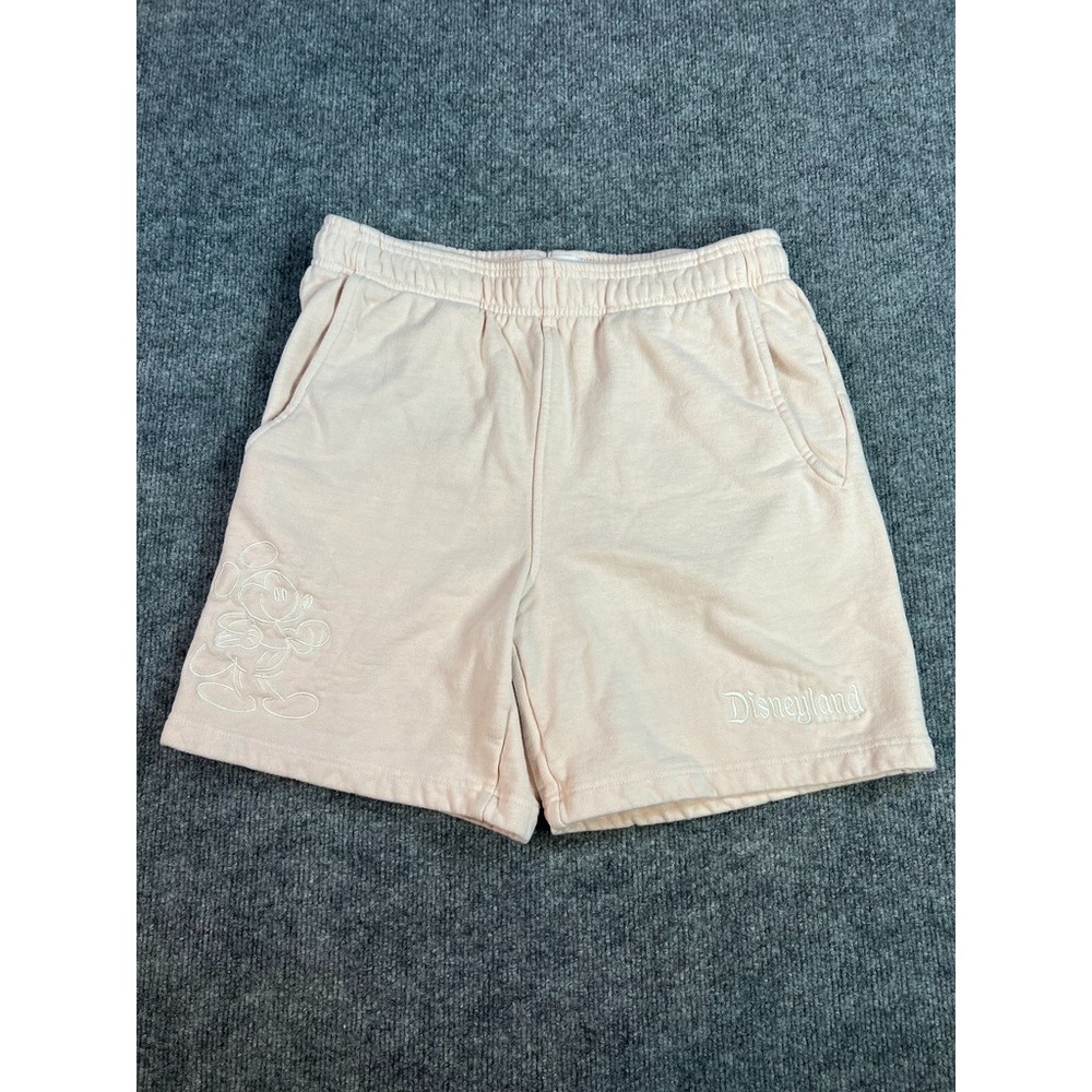 Disney Parks Mickey Embroidered Sweat Shorts Disneyland Pink Womens Loungewear